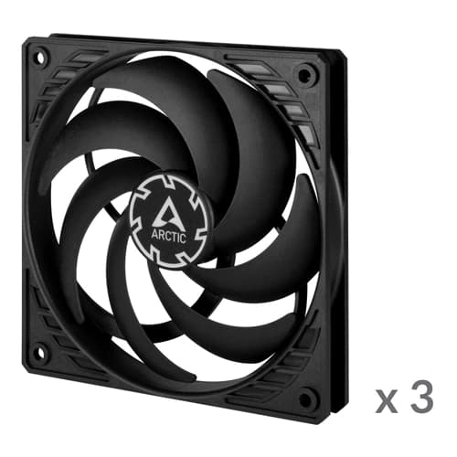 Arctic P12 Slim PWM PST Triple Pack 120mm Cabinet Fan